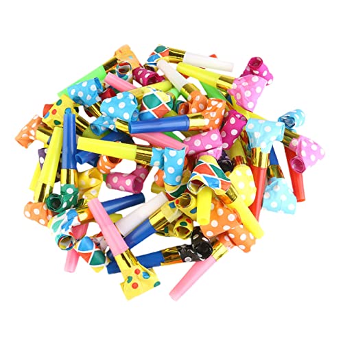 Gogogmee 50 Stück Blasrolle Weihnachtsfeier begünstigt Spielzeug Jubelpfiffe Spielzeuge ' party favours party zubehör kinder Horn pfeifen blasendes Drachenspielzeug bunte Pfeife Plastik von Gogogmee