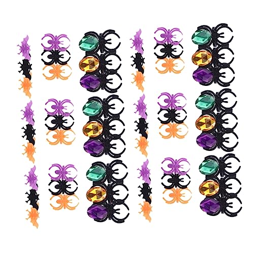 Gogogmee 60 Stück Halloween Deko Ring Kinderspielzeug Kinderspielzeug Ringe Fingerschmuck Halloween Spielzeug Kinderspielset Tiermuster Ring Fingerdekoration Für Halloween Kunststoffring von Gogogmee