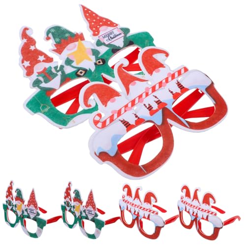 Gogogmee 6St faschingsbrille karnevalsbrille Weihnachtsbrille zu Weihnachtsbrille und Weihnachtsmütze Weihnachtsdekorationen Weihnachtssto Weihnachtsbrillendekor Partybrille Plastik von Gogogmee