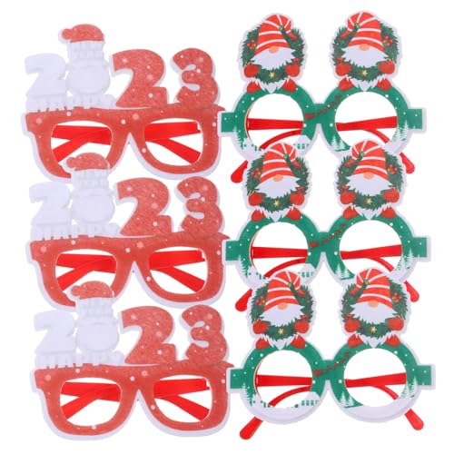 Gogogmee 6St kinderferngläser faschingsbrille weihnachtliche kleinigkeiten xmas decoration christmas presents schnapsgläser Girlande Brillengestell Weihnachtsbrille prop Partybrille Plastik von Gogogmee