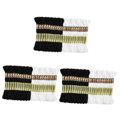 Gogogmee 72 Stk Schwarz-Weiß-Kreuz stich faden Stickspule Nähset für den täglichen Gebrauch Nähen embroidery thread sewing accessories Nähgarn für den Haushalt tragbares Stickgarn Polyester von Gogogmee