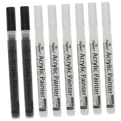 Gogogmee 8st Acrylmarker Textmarker Permanent-marker Markierungstinte Acrylfarben-marker Füller Weißer Markierungsstift Acrylstifte Stifte Zum Schreiben Stifte Farbige Tinte Künstlermarker von Gogogmee