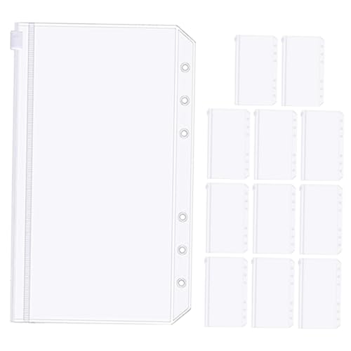 Gogogmee A6 Binder Taschen Mit Reißverschluss Klare PVC Dokumentenaufbewahrungstaschen Für Ordner Wasserdicht 6 Loch Design Ideal Für Quittungen Und Notizen von Gogogmee