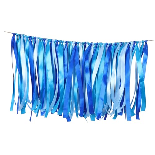 Gogogmee Bandstickerei seidenband ribbon party decoration hochzeitdeko room decor for hängende Kulisse Wanddekoration -Quasten-Banner-Hintergrund Bandgirlanden-Dekore Schleife Blue von Gogogmee