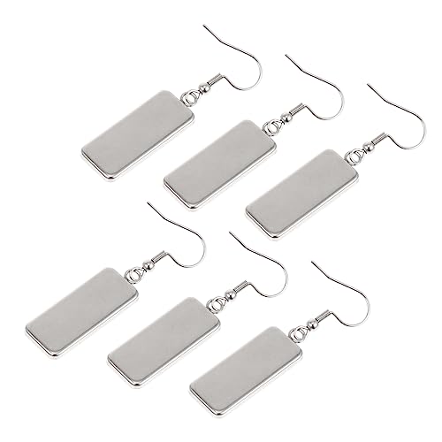 Gogogmee Edelstahl Tray Charms Anhänger Für DIY Ohrringe Rechteckige Schmuckzubehör Stahlfarbe Innendurchmesser Ca 10x25mm Ideal Für Perlenohrringe Und Schmuckherstellung von Gogogmee