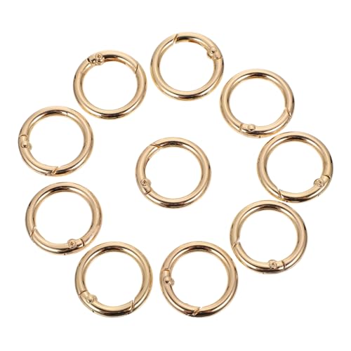 Gogogmee Feder Karabinerhaken Runde Schnapphaken Für DIY Schlüsselanhänger Und Taschen Innen Durchmesser 20mm Mattgold von Gogogmee