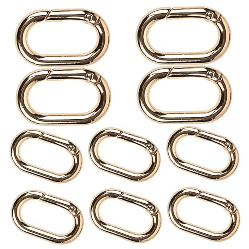 Gogogmee Feder Ovaler Karabiner Snap Clip Haken Für DIY Schmuck Und Taschen Goldfarbene Schlüsselring Buckle Für Bastelprojekte Und Zubehör von Gogogmee