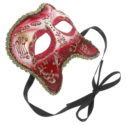 Gogogmee Maske Halloween Katzenkopf Cosplay Dekorativ Gesichtsbedeckung Partygeschenk Partyzubehör Rot Plastik von Gogogmee