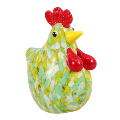 Gogogmee Mini Huhn Figurine Handgefertigte Gläserne Hühnerstatue Dekorative Huhn Skulptur Für Zuhause Gelbes Hühner Ornamente Sammlerstück Für Kinderpartys Und Dekoration von Gogogmee