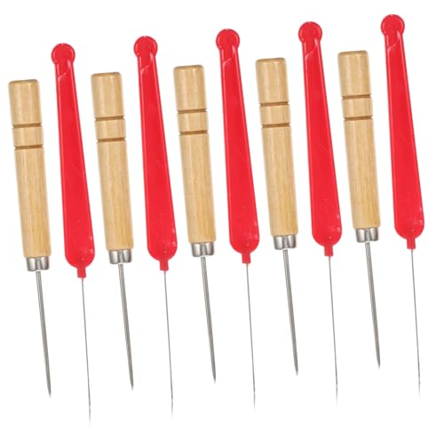 Gogogmee Perlennadeln Zum Auffädeln Von Perlen Professionelles Set Von Perlen Awls Mit Ergonomischem Holzgriff 5 Rote Einzelspitzen Häkelnadeln + 5 Awls Für Diy Schmuck Und Perlenzubehör von Gogogmee