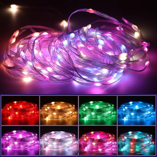 Gohytal 20M LED Lichterkette, 200 LED Lichterkette mit Time, APP Steuerung, USB Lichterkette Außen IP65 Wasserdichte für Garten Weihnachten Hochzeit Halloween Balkone Party Dekoration von Gohytal