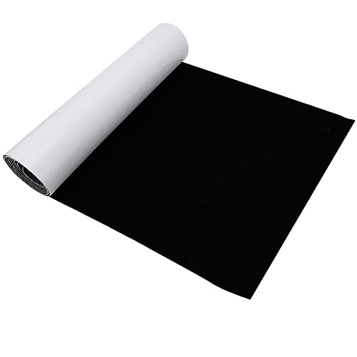 Gohytal Filz Selbstklebend Schwarz 1mm, 40x220cm Filz Selbstklebend Meterware, Selbstklebendes Schwarz Filzmatte Selbstklebender Filz 1mm für Weihnachtsbasteleien Stühle Möbel Bodenschutz, 1mm Dicke von Gohytal