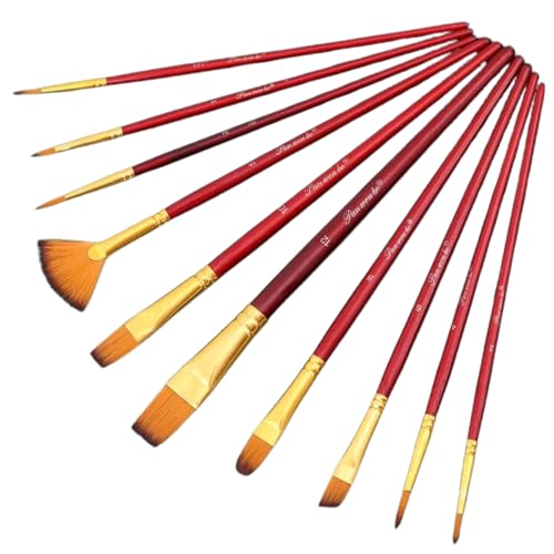 Goiern® 10 Piece Brush Set,Künstlerpinsel im Set - Pinsel Set für Acrylfarben - Hochwertige Pinsel für Anfänger, Künstler und Malerliebhaber von Goiern