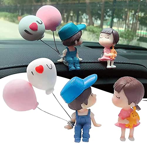 Auto Dekoration Niedliche Cartoon Paare Action Figur Figuren Ballon Ornament, Auto-Dekoration, süße Cartoon-Paare, Action-Figur, Ballon-Ornament, küssende deko Figuren (Pink) von Gokame