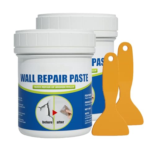 Gokame Homezo Drywall Repair Kit, Drywall Patch Repair Kit with Scraper,Wall Patch Repair Kit, Wall Mending Agent for Wall Hole Filler Cracks Surface Repair, 100g/pc (2pcs) von Gokame