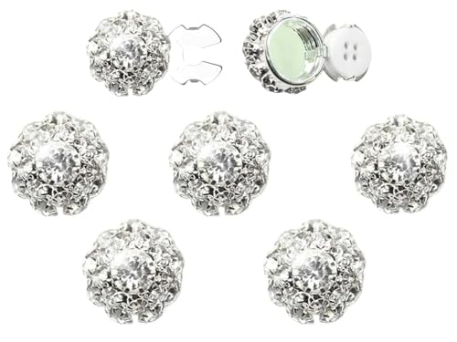 Strass-Knopfabdeckungen, abnehmbare Hemdknopf-Clips, Schmuck, Strass-Knopfabdeckungen zum Aufstecken, geeignet zum Nähen, Heimwerken und Urlaubsdekoration, Verzierungen (White, 5pcs) von Gokame