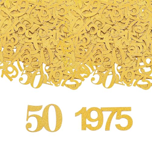 GoldRock Glitzer Konfetti Gold Groß (50 Geburtstag Deko 1975) von GoldRock