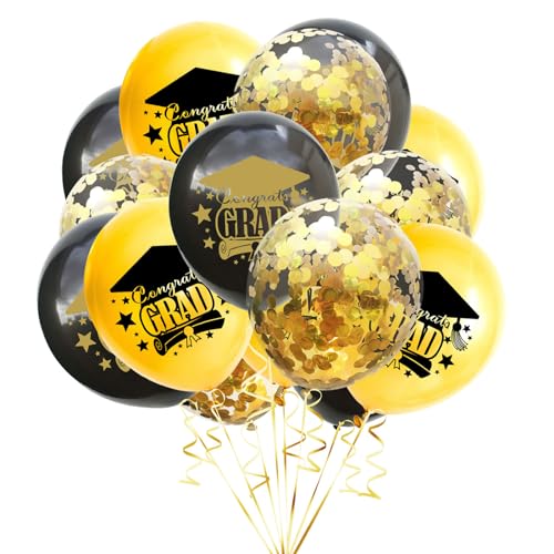 GoldRock Graduation Deko Luftballons Prüfung Bestanden Geschenk,Bestandene Prüfung Geschenk Luftballon Gold,Bachelor Deko Ballons,Ausbildung Prüfung Bestanden Deko,Abschluss Deko 2024,Abitur Geschenke von GoldRock