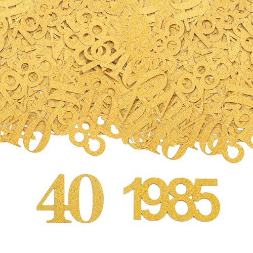 GoldRock Konfetti 40 Geburtstag Deko 1985 Groß 3,3-5cm, 100 Stk Streudeko für Männer Frauen, Glitzer Tischdeko, Luftschlangen, Geburtstagsdeko GoldRock Konfetti 40 Geburtstag Deko 1985 Groß 3,3-5cm, 100 Stk Streudeko für Männer Frauen, Glitzer Tischdeko, Luftschlangen, Geburtstagsdeko von GoldRock