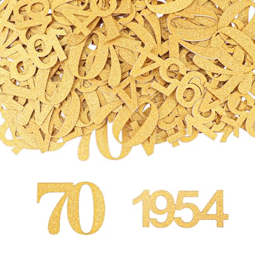 GoldRock Konfetti 70 Geburtstag Deko Groß 4-4,9cm,100 Stk Tischdeko Gold Deko 70. Geburtstag Frau,Streudeko 70. Geburtstag Deko,70 Geburtstag Mann Deko 1954,Streudeko zum 70 Jubiläum,70er Dekoration von GoldRock