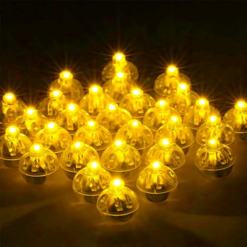 GoldRock LED Ballons Lichter,100 Stk Mini Led Licht,Leuchtende Luftballons,Led Luftballons Leuchtend,Ballonlichter Hellgelb,Led Luftballon Geburtstag Hochzeit Halloween Weihnachten Karneval Party Deko von GoldRock