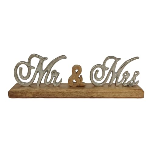 Goldbach Schriftzug Mr & Mrs aus Alu und Holz 33/10,5/5cm groß Hochzeit Aufsteller, 780431 von Goldbach