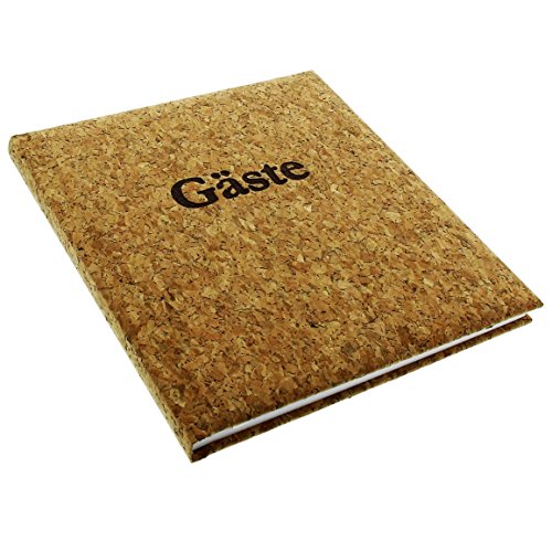 goldbuch gästebuch mit Lesezeichen, Kork, 23 x 25 cm, 176 weiße Blankoseiten Schreibpapier, Kunstdruck laminiert, Braun, 48353 von goldbuch