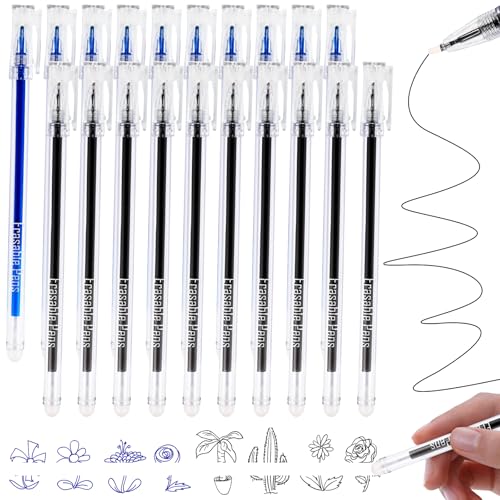 Goldge 20pcs Radierbarer Kugelschreiber, 0.5mm Radierbare Stifte, Erasable Pen, Tintenroller Radierbar, 10 Schwarz 10 Blau Gelstifte Radierbar für Schulsachen, Bürobedarf, Studenten von Goldge