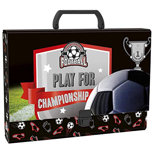 GOOL FOOTBALL Kinder Heftbo Schreibbox Ordner Aktentasche A 4 mit Griff Dokumentenmappe 33 x 24 x 4,5 cm von Goldkids