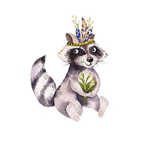 Goldkindzauber DIY Aufbuegler Patch Sticker Applikation Waschbär Racoon Aufnaeher Kleidung Patches Zum Aufbügeln von Goldkindzauber