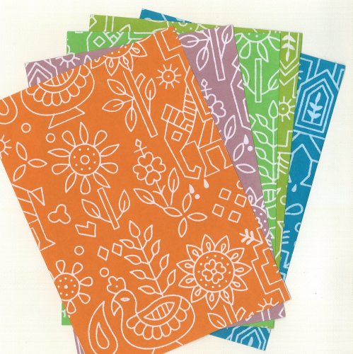 5er-Pack Bastelpapier-Set Nr. 190 - Spring Print je 17,5 x 13 cm von Goldline