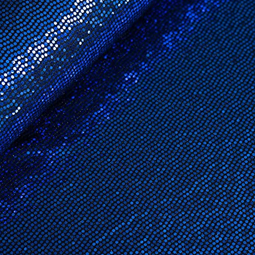 (18,44 /m2) Stoff Pailletten elastisch | Paillettenstoff zum Nähen | Glitzerstoff Fasching Karneval Meterware dunkelblau von Goldschmidt