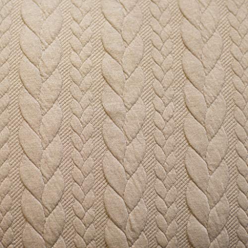 12,90 /m Stoff Cably Zopfmuster | Strickstoff zum Nähen | Jerseyjacquard Meterware | Bekleidungsstoff (beige) von Goldschmidt