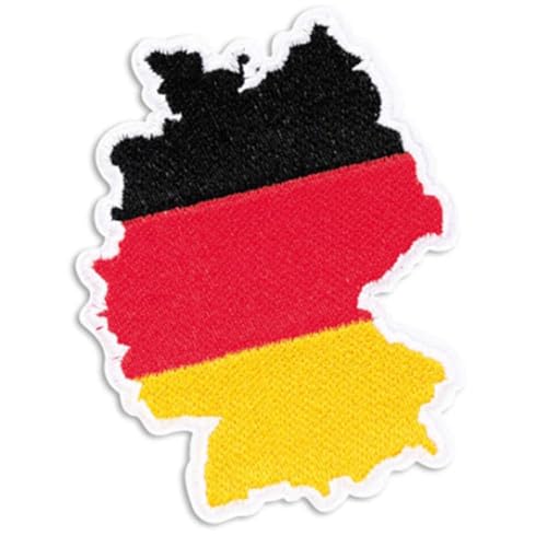 Patches Deutschland Bügelbild | Aufnäher in schwarz rot gold | Fanartikel EM WM DIY (Silhouette Land) von Goldschmidt