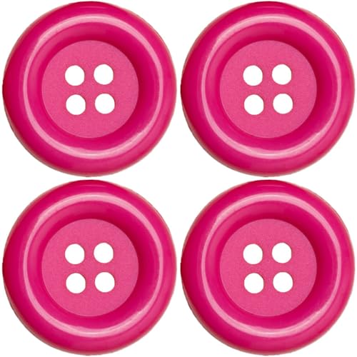 XL-Knöpfe 5cm 4 Stk | Große Knöpfe für Fasching Kostüme Karneval | Clown XXL (pink) von Goldschmidt