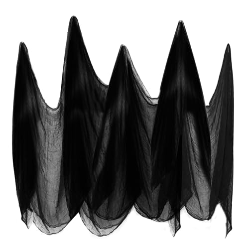 Goldyida 215 * 800cm Halloween Gruselige Tuch Halloween Dekoration Gaze Halloween Gruselige Tuch Horror Stoff Deko Halloween Dekorationen Gruseliger Stoff für Halloween Party (Schwarz) von Goldyida