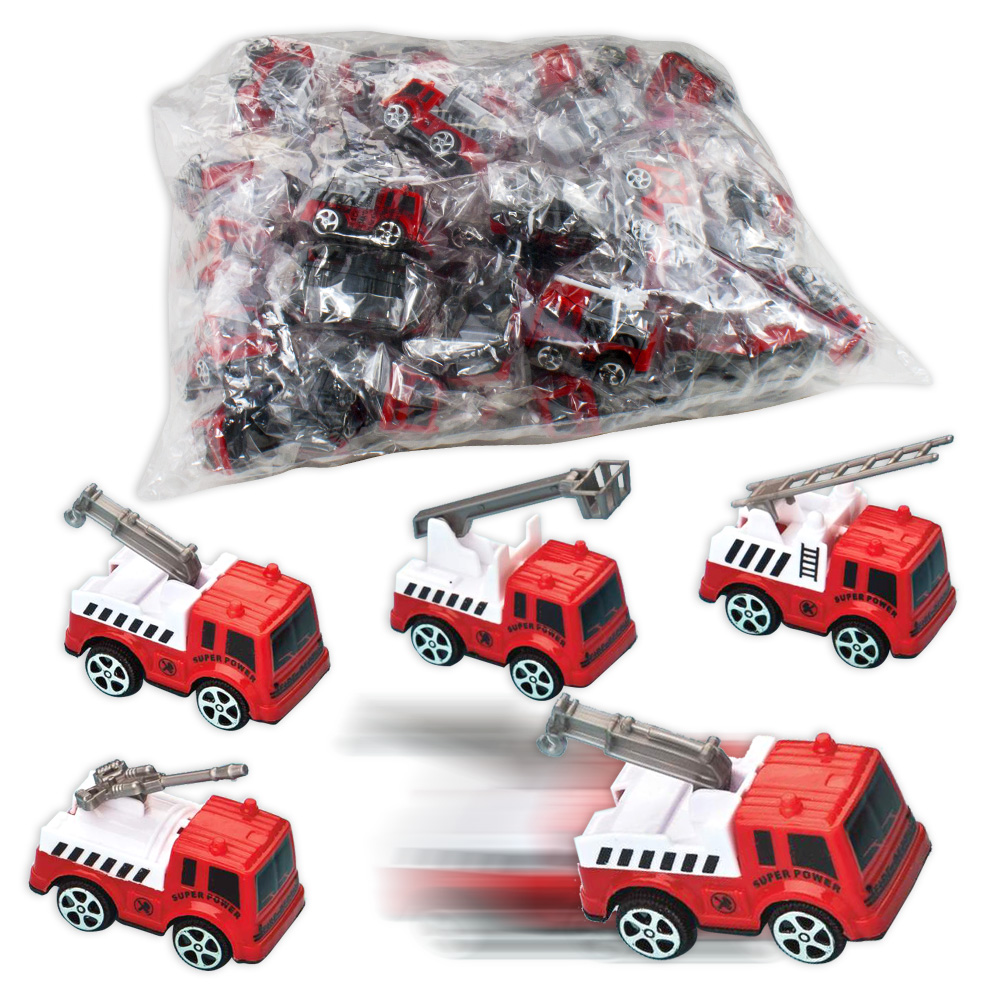 Großpack Aufziehauto Feuerwehr mit Rückzug-Funktion, 48 Stück, 7 cm von Golf Toys