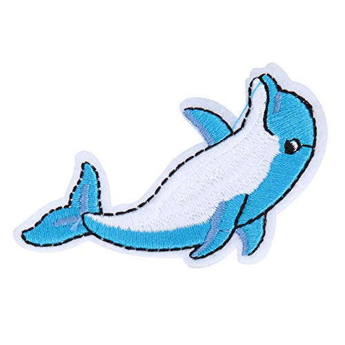 Delfin Patch, 20 Stück Delfin-Aufnäher zum Aufbügeln, Bügelflicken Kinder, Delfin-Applikationen, Handgefertigte Delfin-Muster für Nähen, Stickerei, Stoff, Patches, Kleidung Zubehör 10×10×2 cm von Gonetre