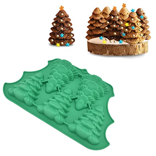 Weihnachtsbaum-Silikonform, Lebensmittelechte Fondant-Silikonform für Selbstgemachten Kuchen, Leicht zu Entformen, Gute Zähigkeit, Sicher zu Verwenden, Silikonform mit Exquisitem von Gonetre