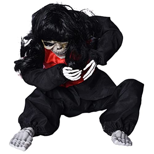 Weinende Geisterpuppe Halloween Gruselige Zitternde Sprachaktivierte Schreckliche weinende Puppe Halloween-Requisite für Halloween Party Dekorationen (Black) von Gonetre