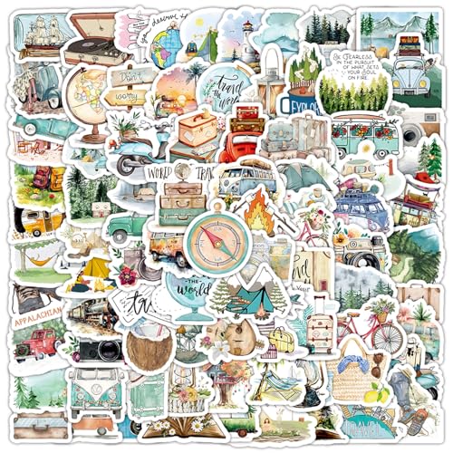 100 Stück Sticker Fotoalbum Scrapbook Zubehör Journal Sticker für Fotoalbum Scrapbook Stickers Kleine Aufkleber Fotoalbum Sticker Journaling Zubehör Scrapbook Set für Scrapbooking für Laptop Bücher von GooDengFull