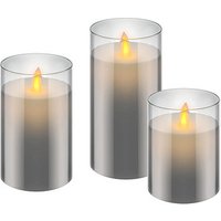 3 goobay LED-Kerzen grau von Goobay