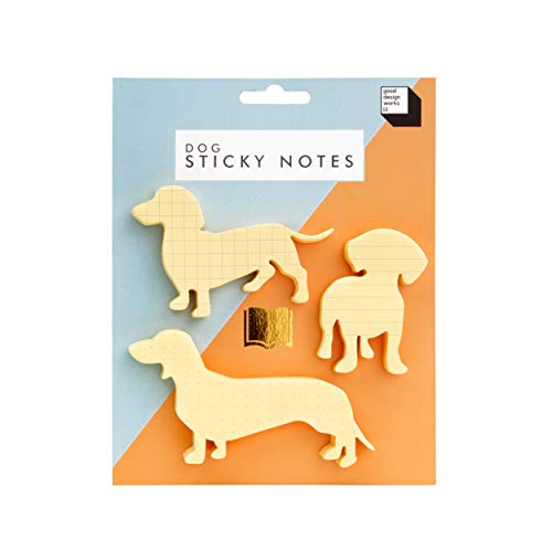 Good Design Works Hunde Haftnotizen Dog Sticky Notes Schul- und Büromaterial Post it’s Klebezettel Notizzettel Haftzettel Katzenform Dackel von SUCK UK