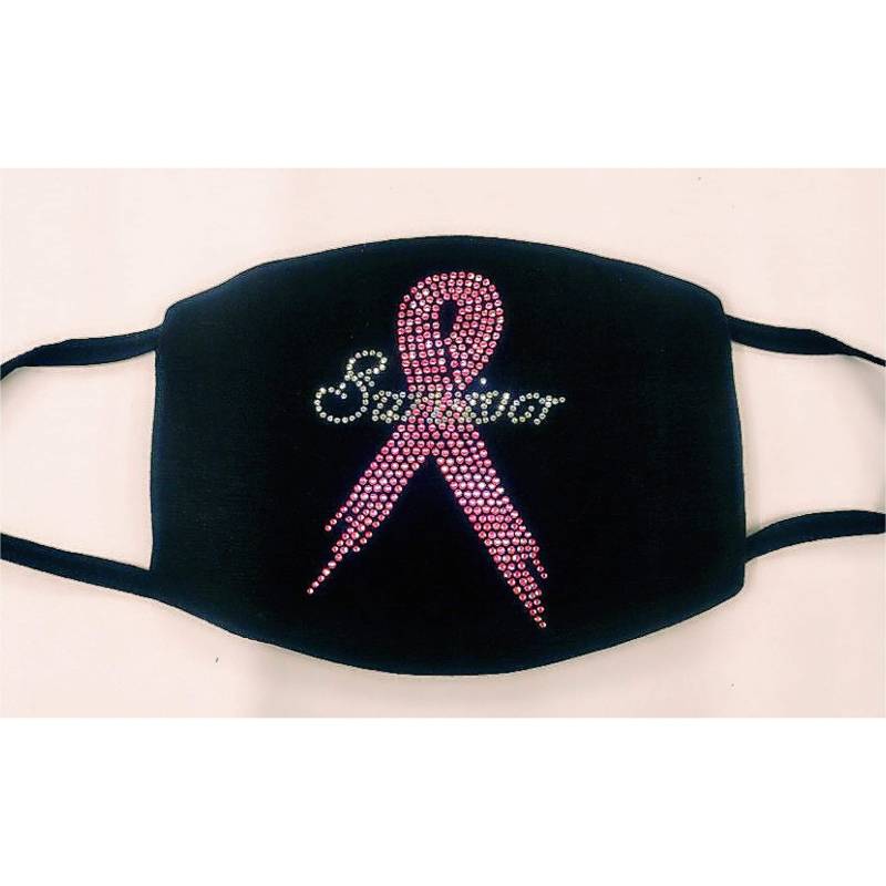 Survivor Strass Bling Maske/Brustkrebs Überlebende Gesichtsmaske Brustkrebsbewusstsein von PureLoveDesignsLLC