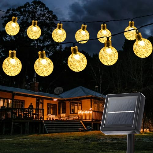 Goodia Solar Lichterkette Aussen 22M 100 Led solar weihnachtsbeleuchtung außen 8 Modi Lichterkette Aussen Solar Wasserfest IP65 für Garten, Terrasse, Balkon, Hochzeit, Partys, Weihnachtsbäumen von Goodia