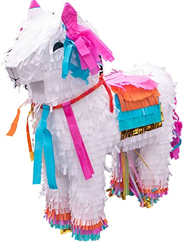 Goodtimes Pinata Lama Weiß/Bunt 48cm hoch Partyspiel Zum Befüllen mit Süßigkeiten und zerschlagen Als Geschenkidee für Geburtstag Hochzeit JGA von Goodtimes