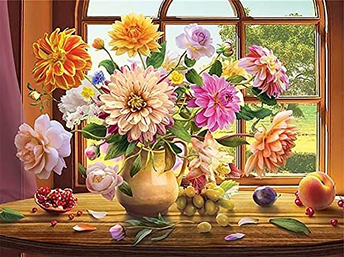 Goofong 5D DIY diamond painting Sonnenblume Blume Bilder kits set, Full Runde Diamant painting Blumentopf Pflanze malerei Strass Stickerei Mosaik Gemälde Kreuzstich Home Wand Decor 30x40 cm von Goofong