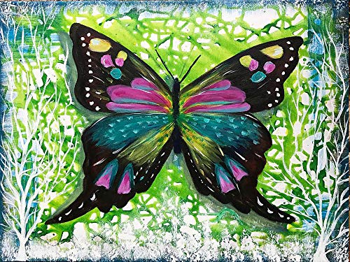 Goofong 5D Diamant Painting Tier, DIY Diamond Painting Schmetterling Full Runde Diamant Painting Bilder Set Malerei Strass Stickerei Decor 30x40cm von Goofong