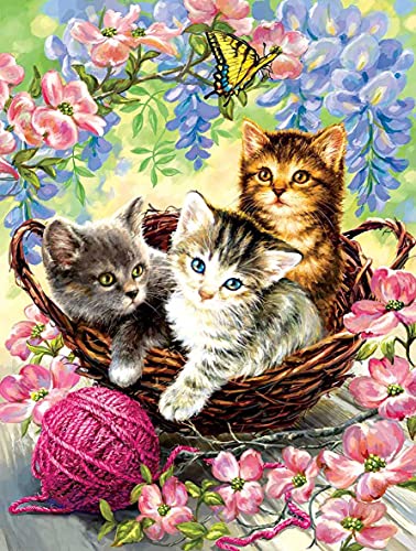 Goofong DIY Paint with Diamond Art cat Kits Full Drill, 5D Diamond Painting Hairball by Numbers Kits for Adults Embroidery Cross Stitch Arts Craft for Home Wall Decor 30x40 cm von Goofong