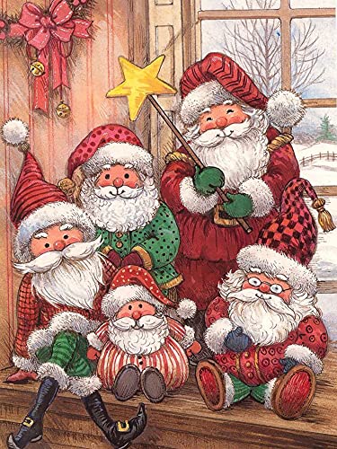 Goofong Diamond Painting Weihnachten Bilder kits set, Full Runde Diamant painting Familie Kit mit Vollbohrer, Strasssteine, Kreuzstich, Mosaik Gemälde - Home Wand Dekor - 30x40 cm von Goofong